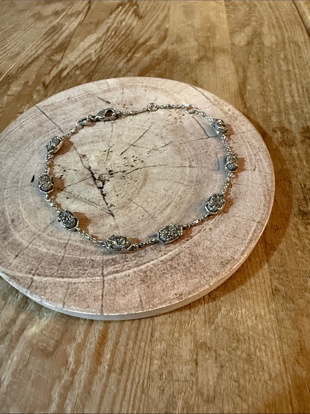 Kendra Scott Silver Druzy Link Bracelet